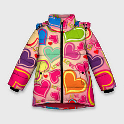 Зимняя куртка для девочки ЛЮБОВНЫЕ СЕРДЕЧКИ LOVE HEARTS