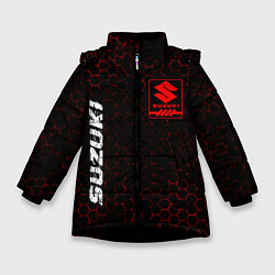 Куртка зимняя для девочки SUZUKI Suzuki Графика, цвет: 3D-черный