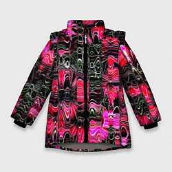 Куртка зимняя для девочки РАЗНОЦВЕТНАЯ ВОЛНА, цвет: 3D-светло-серый