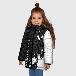 Куртка зимняя для девочки Valorant - Паттерн надписи, цвет: 3D-черный — фото 2