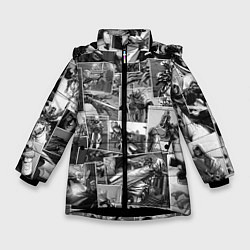 Куртка зимняя для девочки Assasins creed comix, цвет: 3D-черный