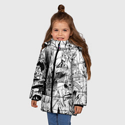 Куртка зимняя для девочки Доктор Стоун паттерн, цвет: 3D-черный — фото 2