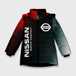 Куртка зимняя для девочки НИССАН МОТОР - Космос, цвет: 3D-черный