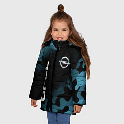 Куртка зимняя для девочки ОПЕЛЬ - Милитари, цвет: 3D-черный — фото 2