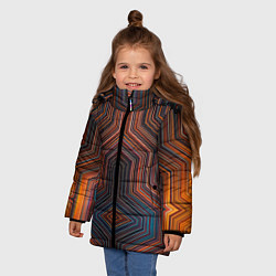 Куртка зимняя для девочки Симметрия в геометрии цвета, цвет: 3D-светло-серый — фото 2