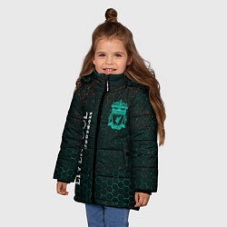 Куртка зимняя для девочки ЛИВЕРПУЛЬ Football Графика, цвет: 3D-черный — фото 2