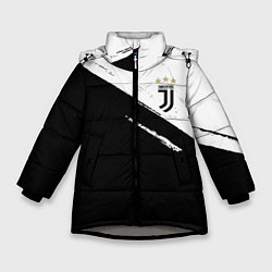Куртка зимняя для девочки Juventus маленькое лого, цвет: 3D-светло-серый