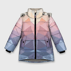 Куртка зимняя для девочки Полигональная свежесть 2022, цвет: 3D-светло-серый