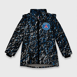 Куртка зимняя для девочки Псж paris брызги красок, цвет: 3D-светло-серый