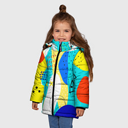 Куртка зимняя для девочки ABSTRACT COLORED GEOMETRIC SHAPES, цвет: 3D-красный — фото 2