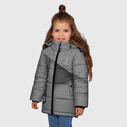 Куртка зимняя для девочки Lexus - серая абстракция, цвет: 3D-светло-серый — фото 2