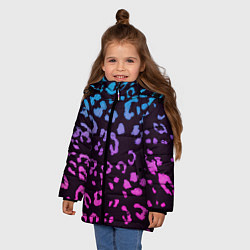 Куртка зимняя для девочки Леопардовый градиент, цвет: 3D-черный — фото 2