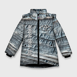 Куртка зимняя для девочки Toyota Off-road vehicle Rock Тойота внедорожник Ск, цвет: 3D-черный