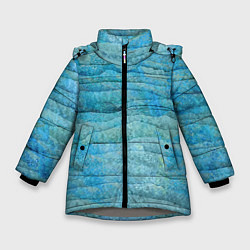 Куртка зимняя для девочки Abstract pattern Waves Абстрактный паттерн Волны, цвет: 3D-светло-серый