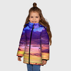 Куртка зимняя для девочки Небо на закате, цвет: 3D-красный — фото 2