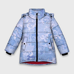 Куртка зимняя для девочки Винтажный растительный летний орнамент, цвет: 3D-красный