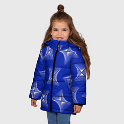 Куртка зимняя для девочки ABSTRACT PATTERN ON A BLUE BACKGROUND, цвет: 3D-черный — фото 2