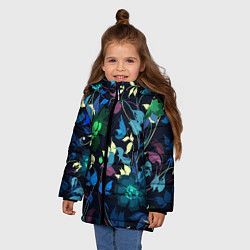 Куртка зимняя для девочки Color summer night Floral pattern, цвет: 3D-светло-серый — фото 2