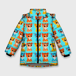 Куртка зимняя для девочки COLORED KITTENS, цвет: 3D-светло-серый