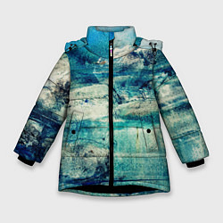 Куртка зимняя для девочки Прибрежная синева, цвет: 3D-черный
