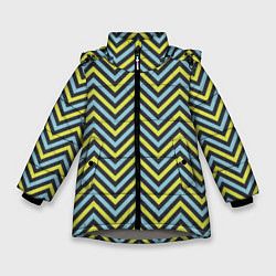 Куртка зимняя для девочки Ретро Зигзаг, цвет: 3D-светло-серый