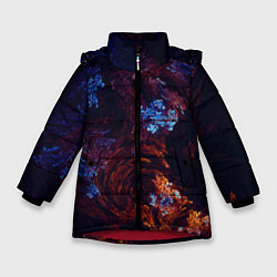 Куртка зимняя для девочки Синие и Красные Коралловые Рифы, цвет: 3D-красный