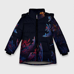 Куртка зимняя для девочки Шипастый Коралловый Риф, цвет: 3D-светло-серый