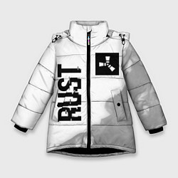 Куртка зимняя для девочки Rust Glitch на светлом фоне, цвет: 3D-черный
