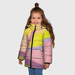 Куртка зимняя для девочки Цветной пазл, цвет: 3D-черный — фото 2
