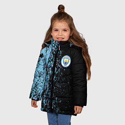 Куртка зимняя для девочки Manchester city манчестер сити голубые брызги, цвет: 3D-светло-серый — фото 2