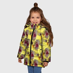 Куртка зимняя для девочки Попугай Корелла Орёт Мем, цвет: 3D-красный — фото 2