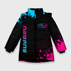 Куртка зимняя для девочки Subaru Neon Gradient FS, цвет: 3D-черный