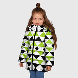 Куртка зимняя для девочки Geometric shapes triangles треугольники, цвет: 3D-светло-серый — фото 2
