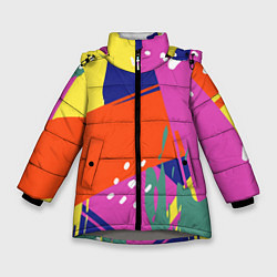 Куртка зимняя для девочки Красочная летняя картинка Fashion trend, цвет: 3D-светло-серый