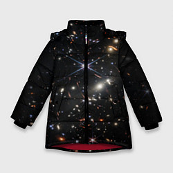 Куртка зимняя для девочки Новое изображение ранней вселенной от Джеймса Уэбб, цвет: 3D-красный
