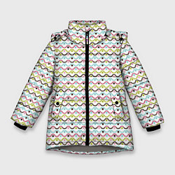 Зимняя куртка для девочки Волнистые линии геометрия