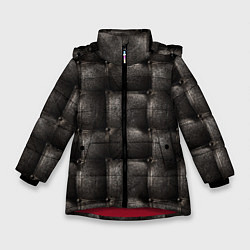 Куртка зимняя для девочки Стёганая кожа, цвет: 3D-красный