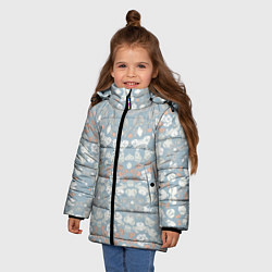 Куртка зимняя для девочки Коралловый и серо-голубой, мандала, цвет: 3D-красный — фото 2
