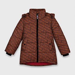 Куртка зимняя для девочки 1984 узор бордовый, цвет: 3D-красный