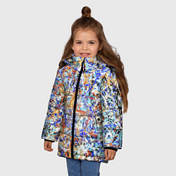 Куртка зимняя для девочки Летний красочный паттерн, цвет: 3D-черный — фото 2