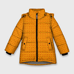 Зимняя куртка для девочки Оранжевые классические узоры
