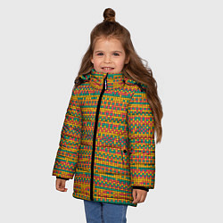 Куртка зимняя для девочки Квадратный хаос, цвет: 3D-красный — фото 2
