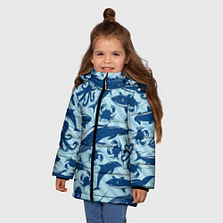 Куртка зимняя для девочки Жители океанских глубин, цвет: 3D-светло-серый — фото 2