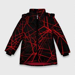 Куртка зимняя для девочки Intersecting red rays, цвет: 3D-красный