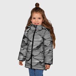Куртка зимняя для девочки Кожа акулы - броня, цвет: 3D-светло-серый — фото 2