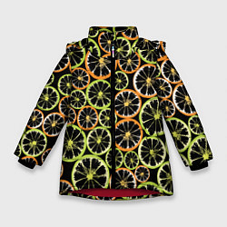 Куртка зимняя для девочки Цитрусовый микс, цвет: 3D-красный
