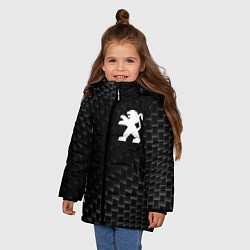 Куртка зимняя для девочки Peugeot карбоновый фон, цвет: 3D-черный — фото 2
