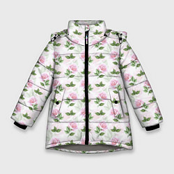 Зимняя куртка для девочки Садовые розы, паттерн