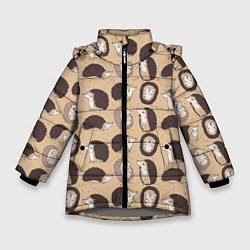 Куртка зимняя для девочки Charming hedgehogs, цвет: 3D-светло-серый