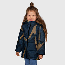 Куртка зимняя для девочки Абстрактный фон сетка, цвет: 3D-светло-серый — фото 2